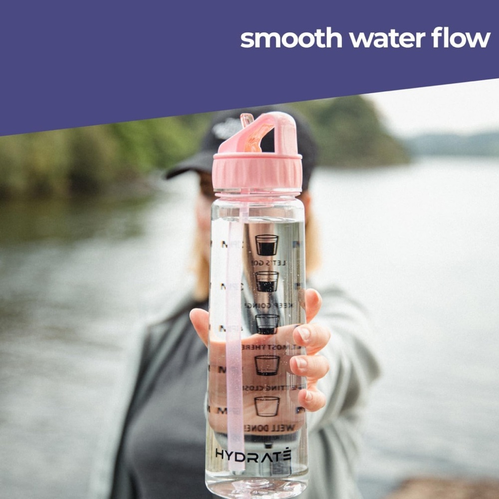 NIB HYDRATE Pink Water Bottle & Hydration Tracker